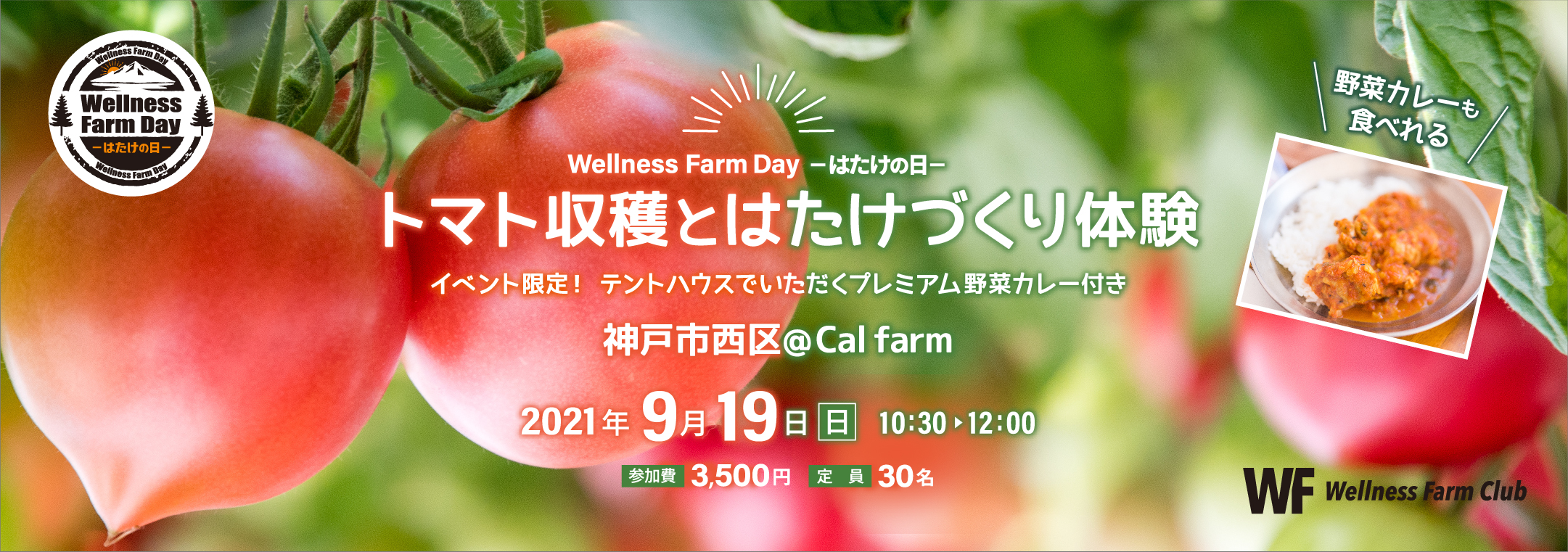 【Wellness Farm Day-はたけの日‐】夏野菜収穫とはたけづくり体験 神戸市西区@キャルファーム神戸
